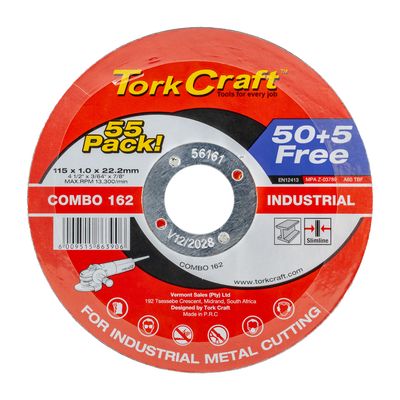 50 + 5 Free Cutting Disc Metal 115 X 1.0 X 22.2 Mm